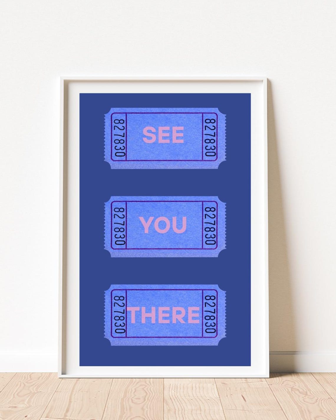 Pink Navy Preppy Trendy Print Poster Pack
