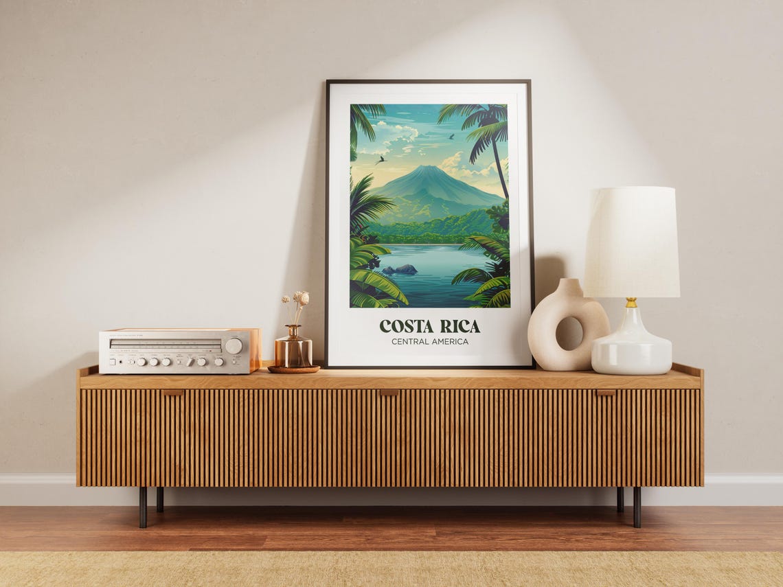 Costa Rica Travel Poster Costa Rica Art Print Costa Rica Painting Illustration Costa Rica Watercolor Home Decor - Image 2
