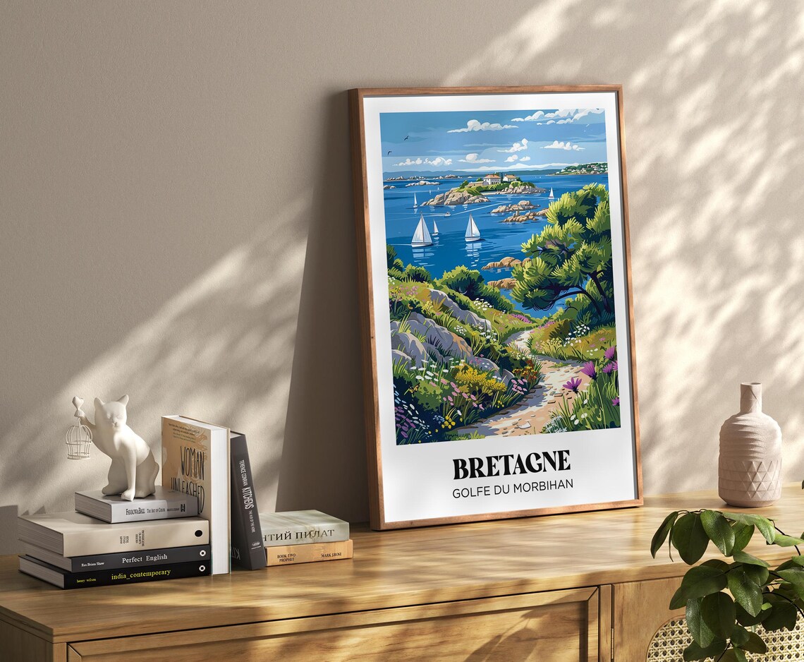 Morbihan Travel Poster, Brittany Illustrated Painting - Image 3