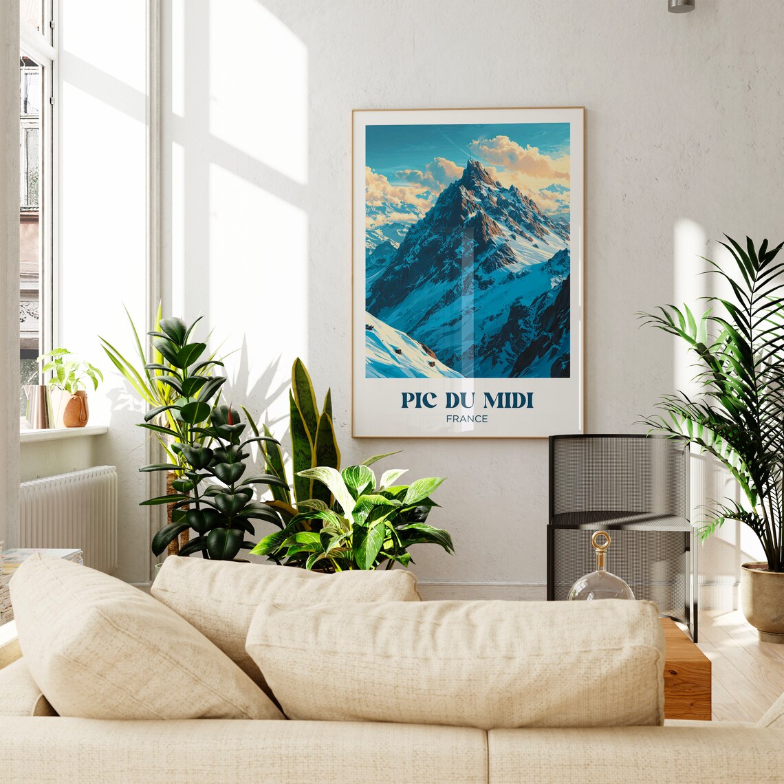 Pic Du Midi Travel Poster French Pyrenees Wall Art Print Lake Painting Illustration French Pyrenees Lake Watercolor Home Decor - Image 3