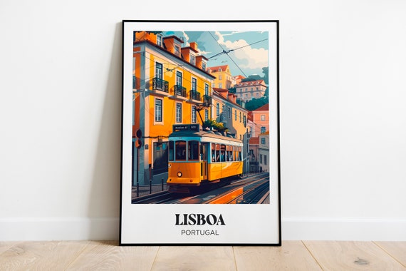 Lisbon Portugal Travel Poster, Portugal Wall Decor