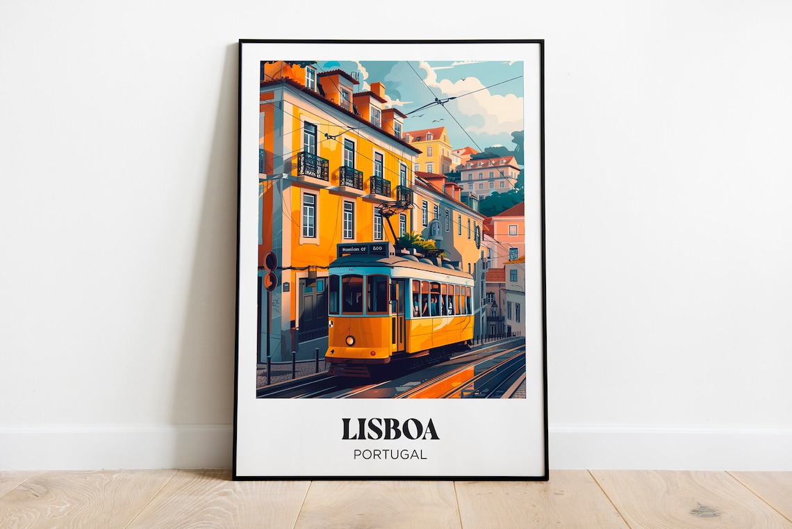 Lisbon Portugal Travel Poster, Portugal Wall Decor