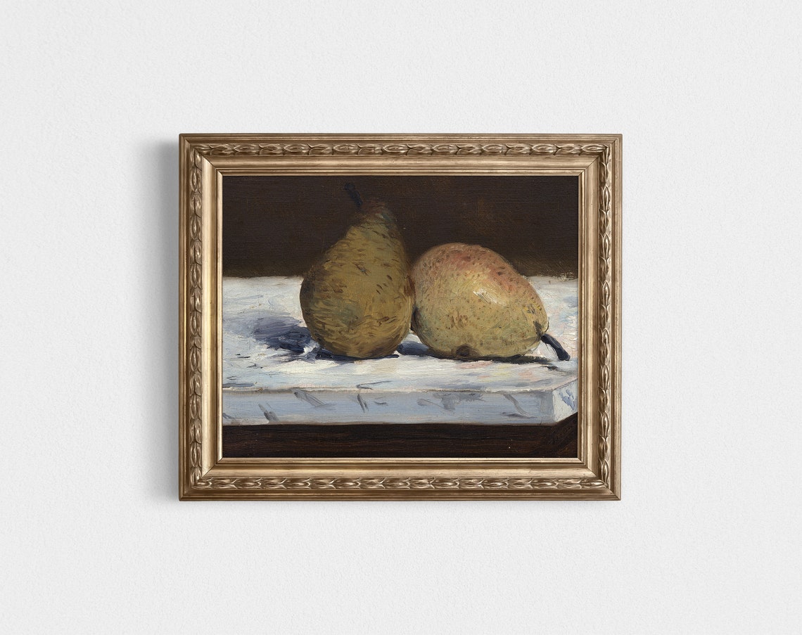 Vintage Pear Still Life Kitchen Art Print - Image 4