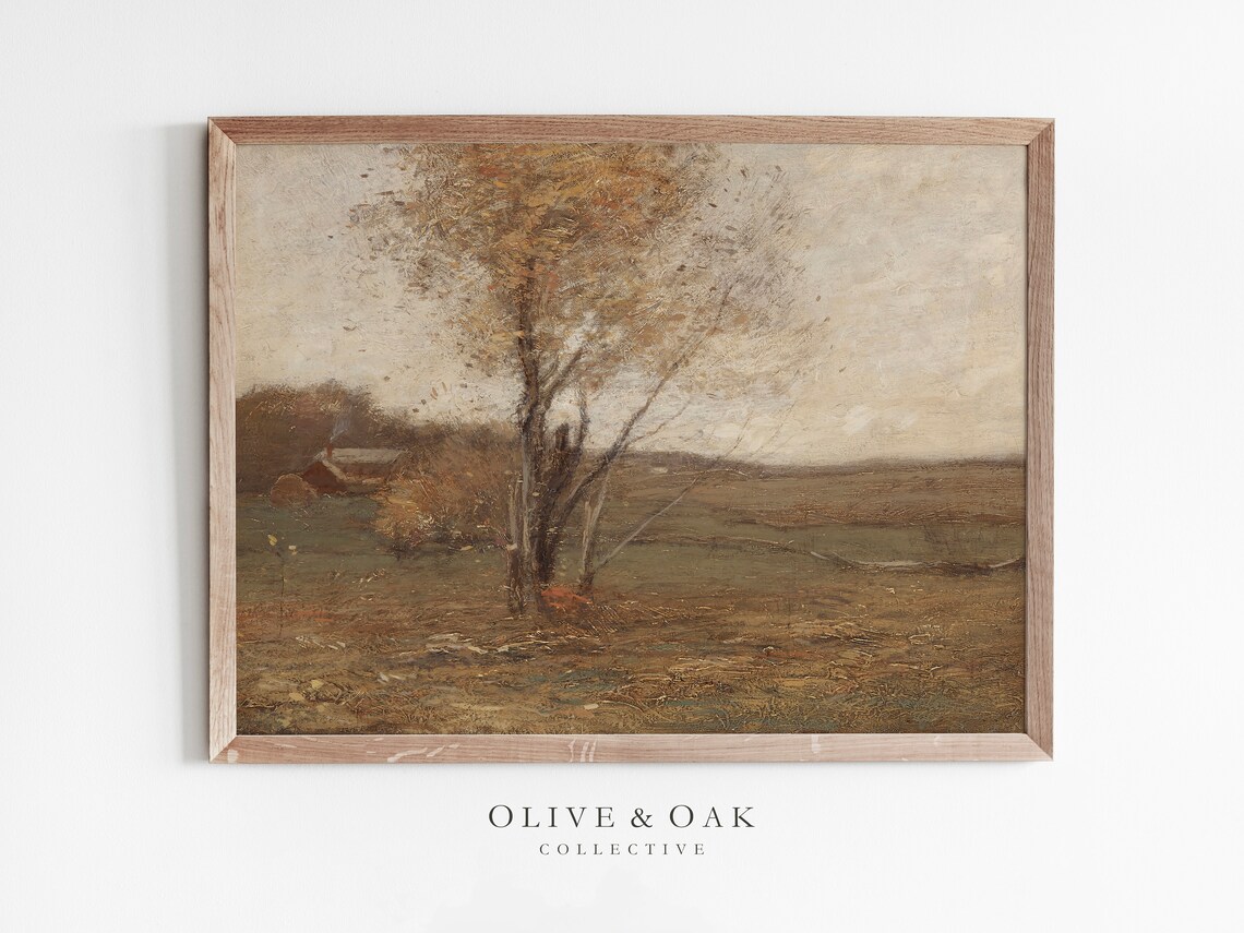 Fall Farmhouse Autumn Country Landscape Art Print