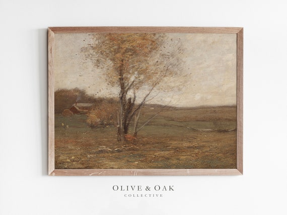 Fall Farmhouse Autumn Country Landscape Art Print