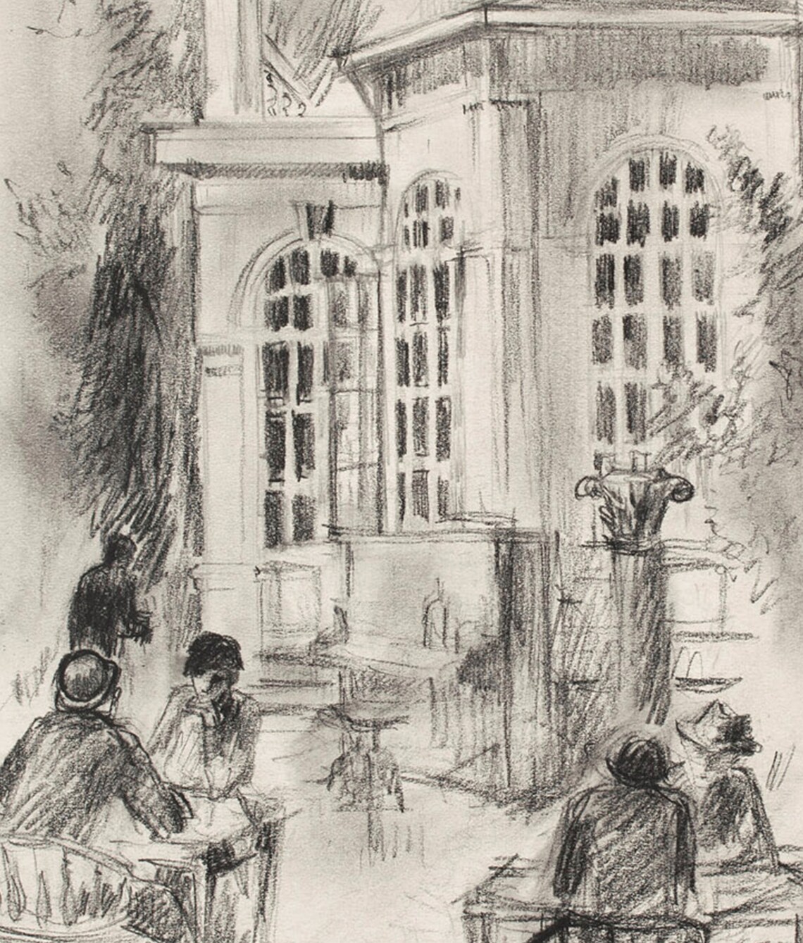 Vintage Paris Cityscape Sketch, Paris Cafe Art Print - Image 2