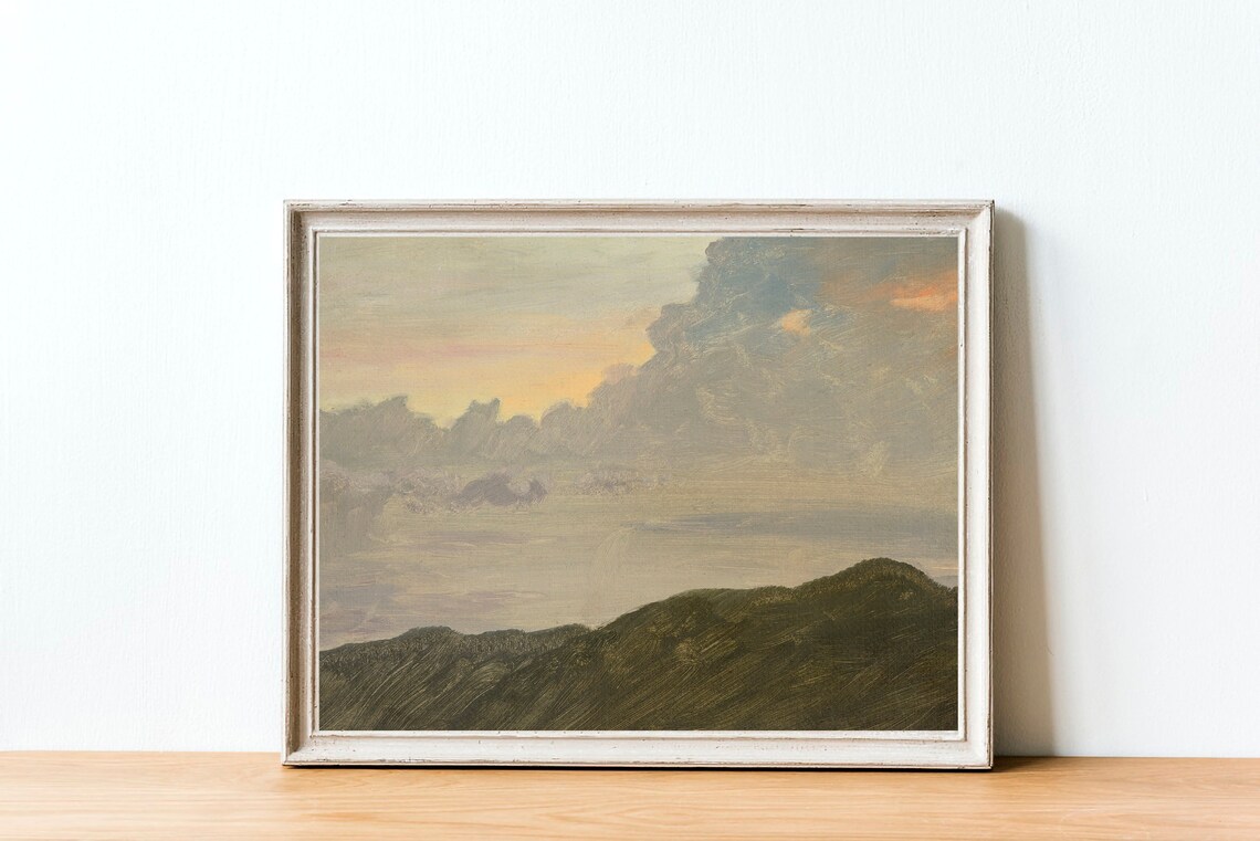 Minimalist Landscape Painting, Nursery Cloud Decor - Image 2