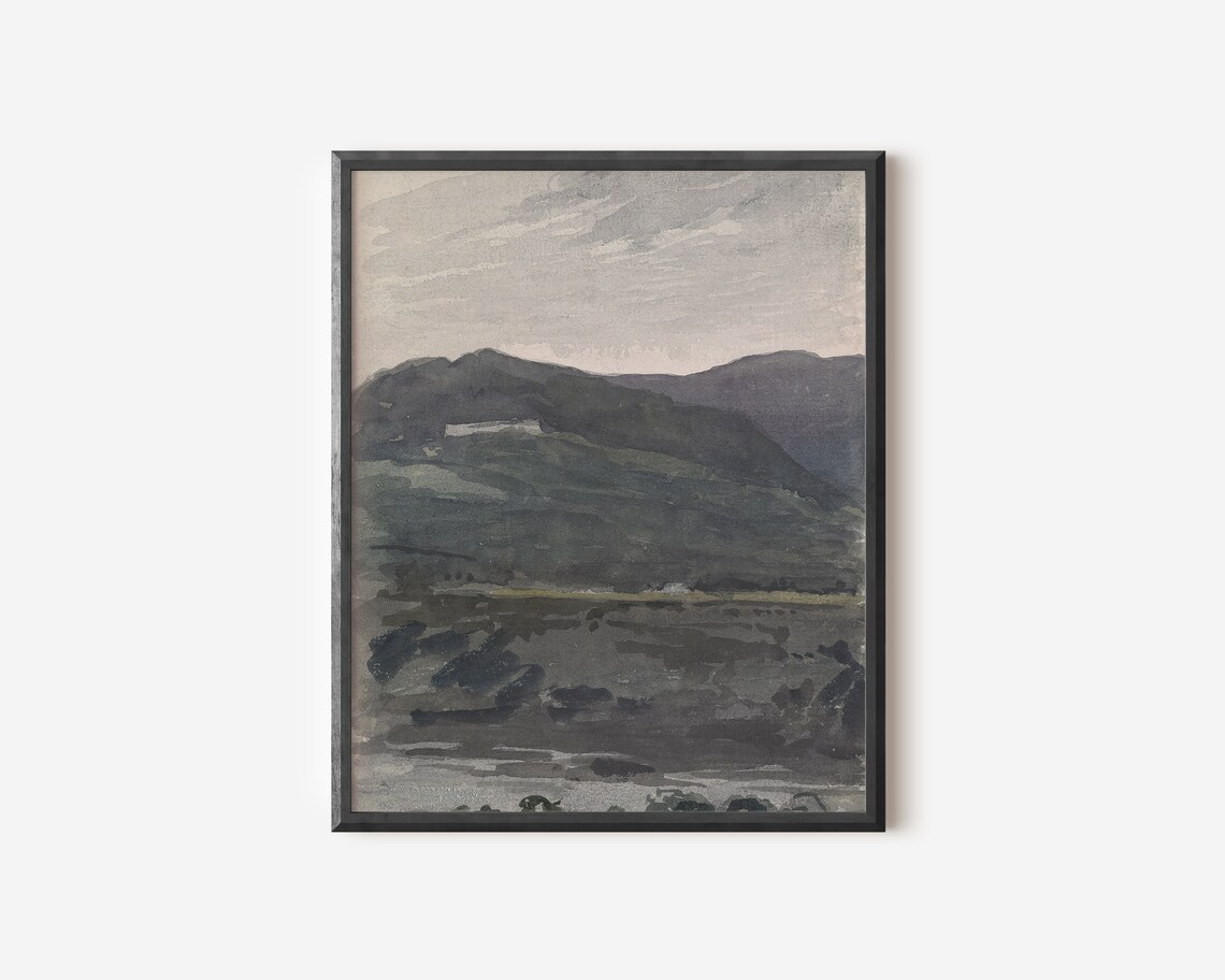 Abstract Landscape Painting, Watercolor Mountain Landscape - Image 3