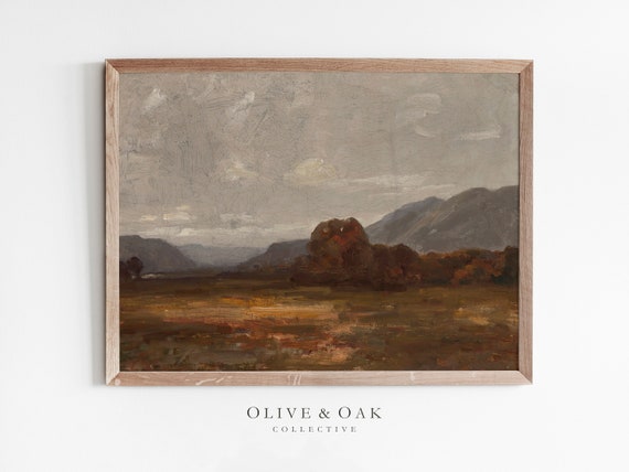 Fall Landscape Painting, Moody Fall Decor