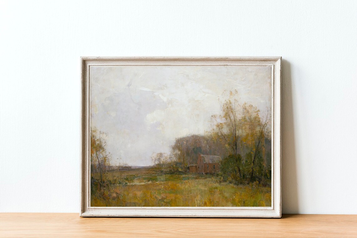 Country Landscape Painting, Farmhouse Fall Decor - Image 4