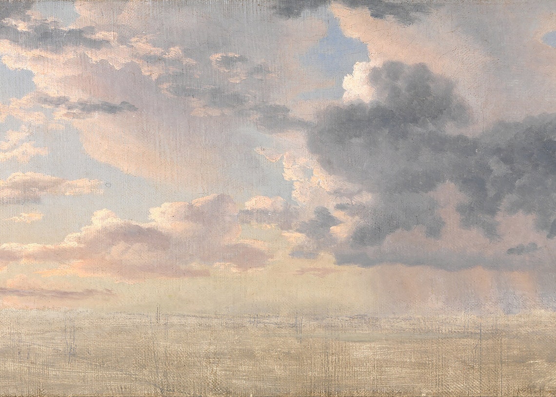 Neutral Cloud Study Art Print, Minimalist Nursery - Image 4