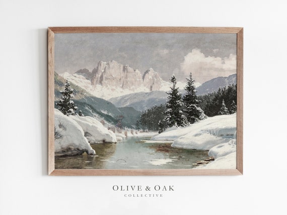 Winter Landscape Painting, Snowy Landscape Art Print