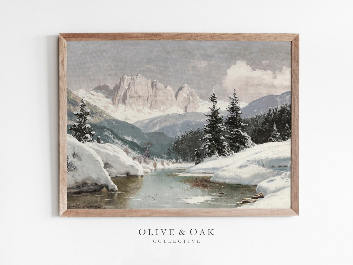 Winter Landscape Painting, Snowy Landscape Art Print