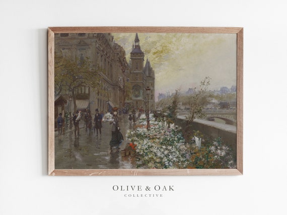 Paris Cityscape Vintage French Decor Art Print