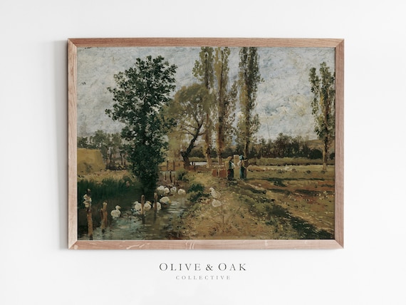 Spring Landscape Vintage Oil Painting Art Print