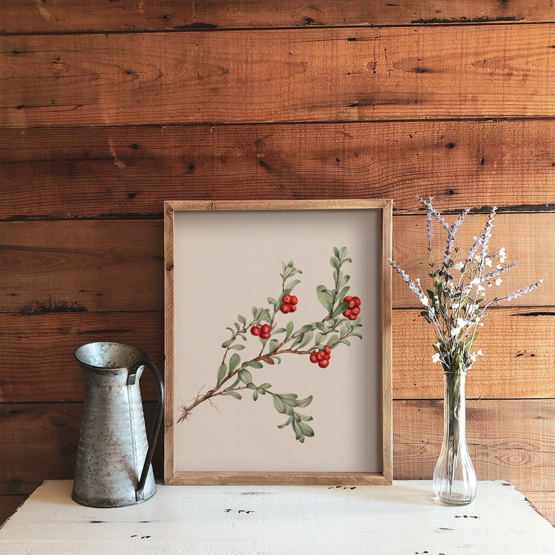 Winter Botanical Drawing, Vintage Farmhouse Art Print - Image 4