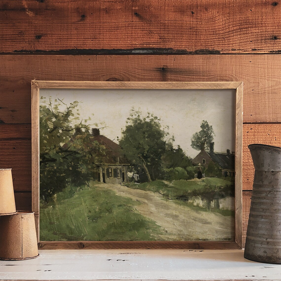 Country Landscape Painting, Vintage Art Print - Image 2