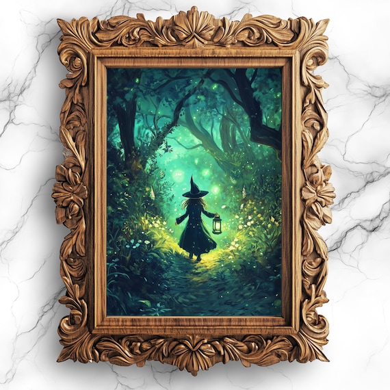 Art Of Witch In Enchanted Forest Magical Witchcraft Wall Decor Dark Fantasy For Witches And Pagans Wit28