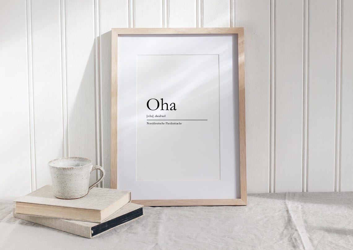 Oha Funny German Definition North German Panic Attack Humor Print