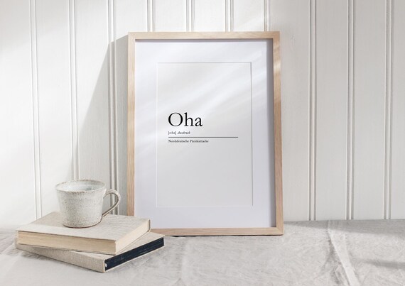 Oha Funny German Definition North German Panic Attack Humor Print