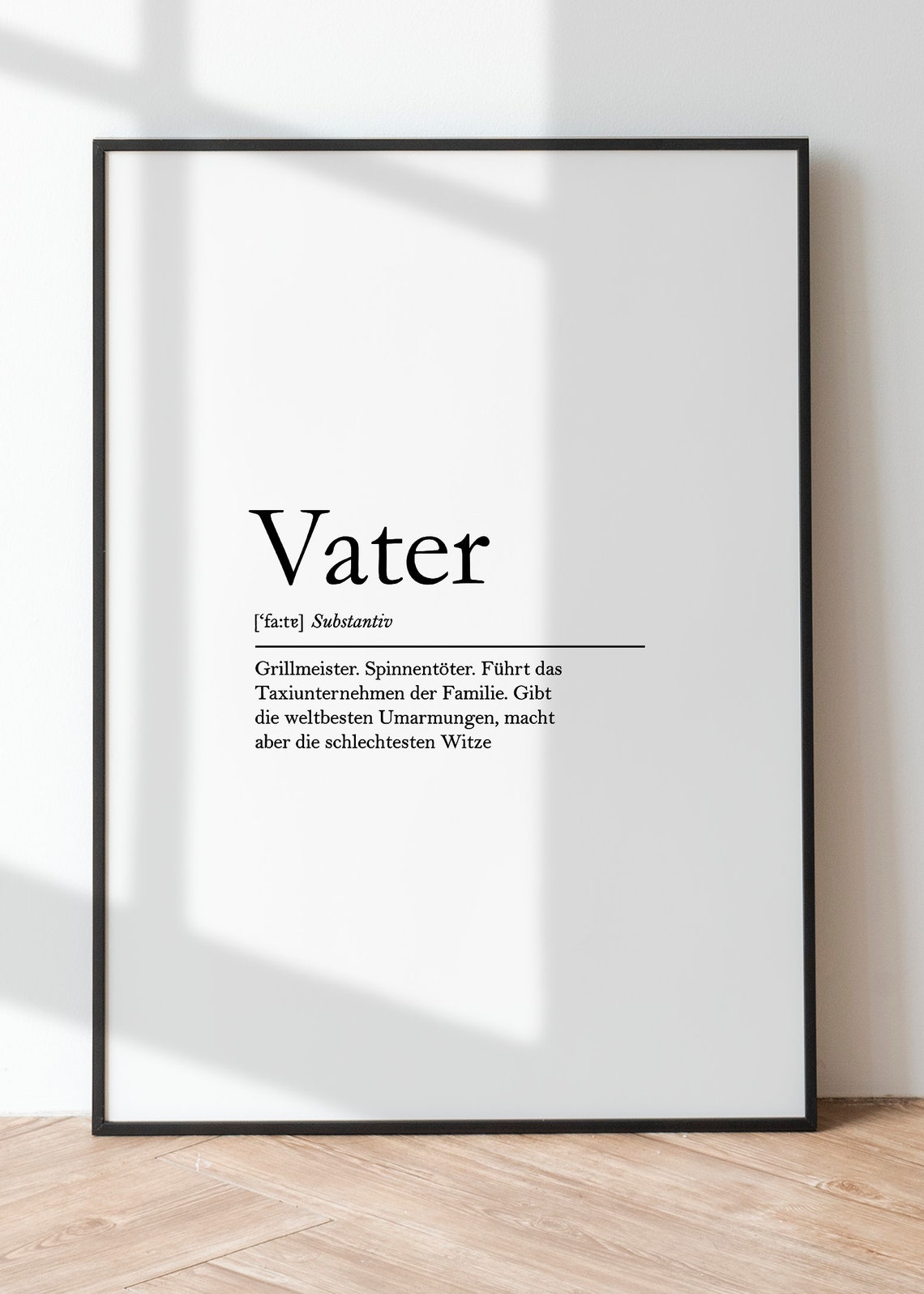 Vater Funny German Dad Definition Minimalist Fathers Day Poster