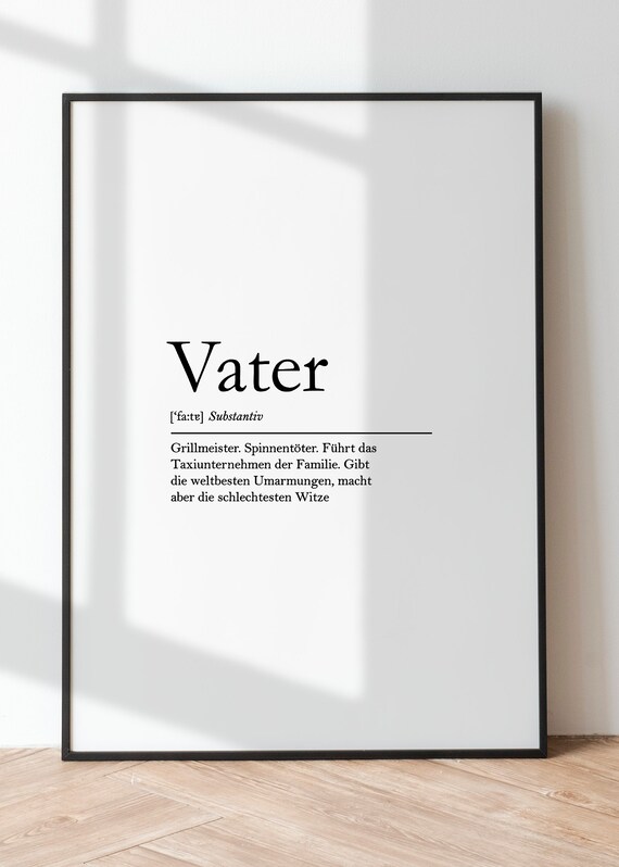 Vater Funny German Dad Definition Minimalist Fathers Day Poster