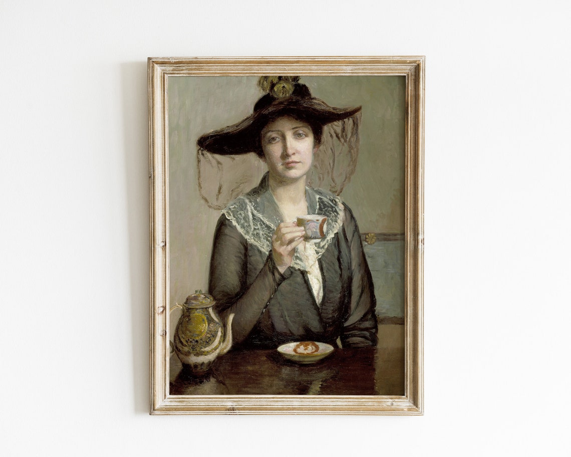 Vintage Art Vintage Portrait Painting Woman Painting Vintage Woman Print Portrait Oil Painting Antique Portrait Art