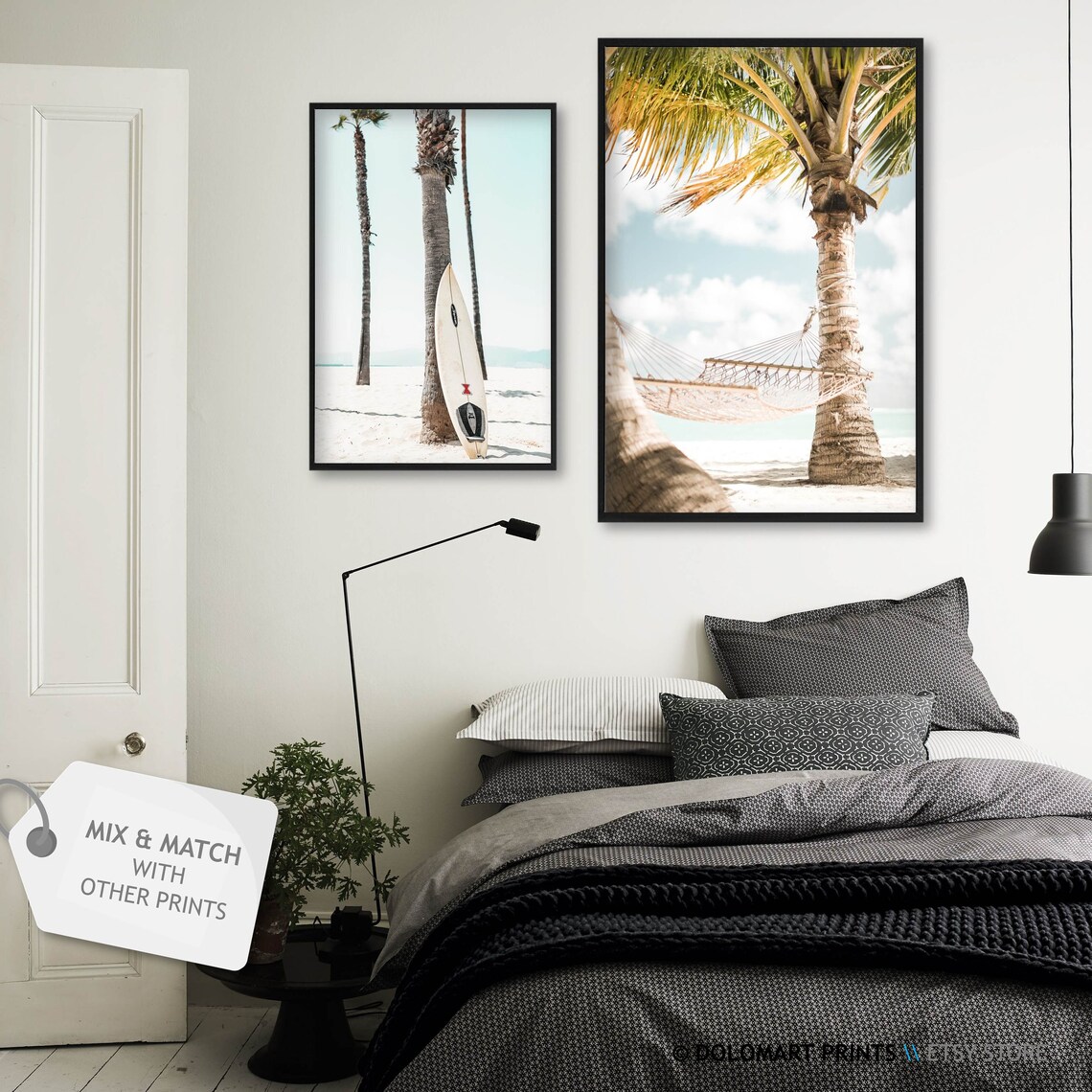 Tropical Paradise Palm Tree Art Print, Coastal Style - Image 2