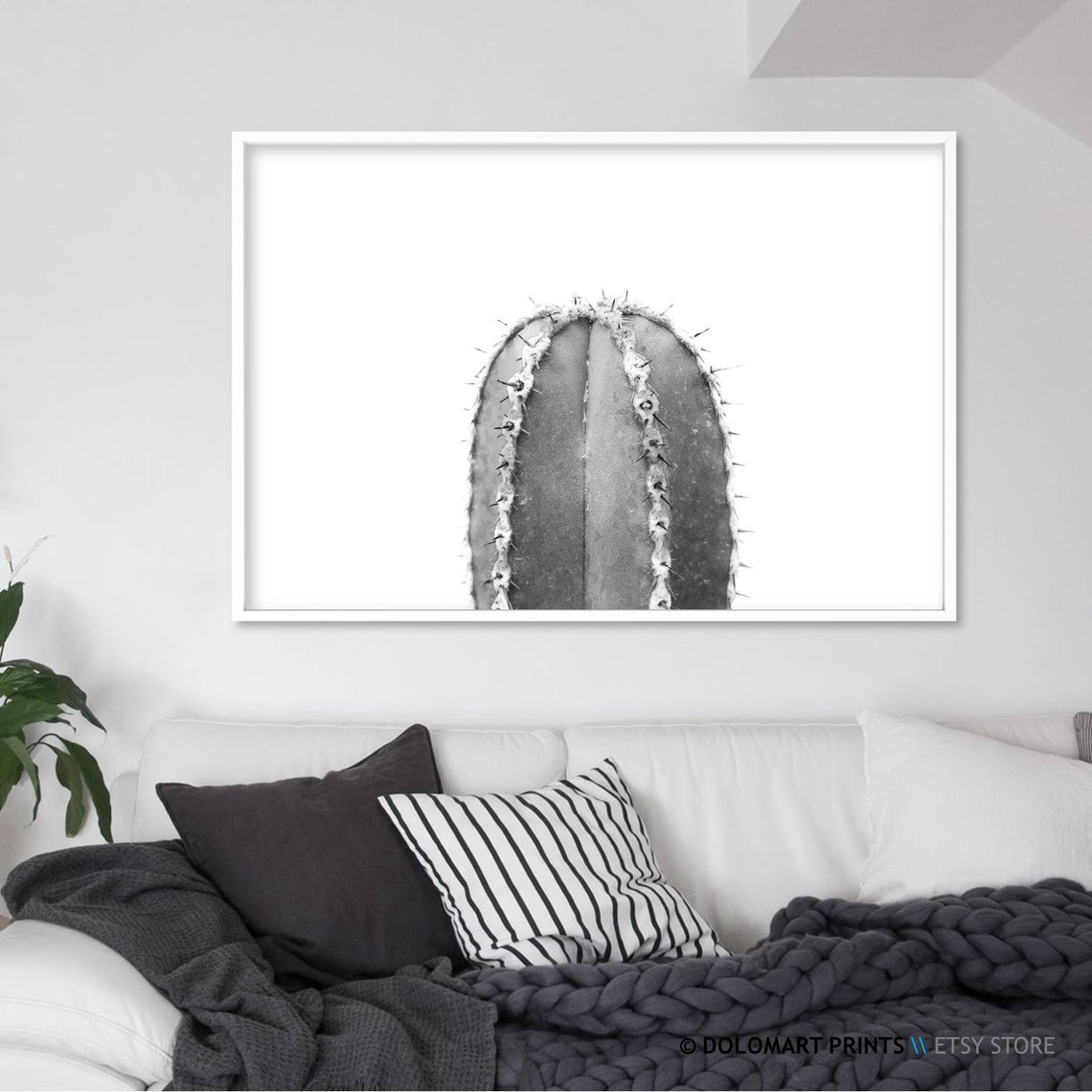 Black And White Cactus Photography Minimal Desert Botanical Poster - Image 2