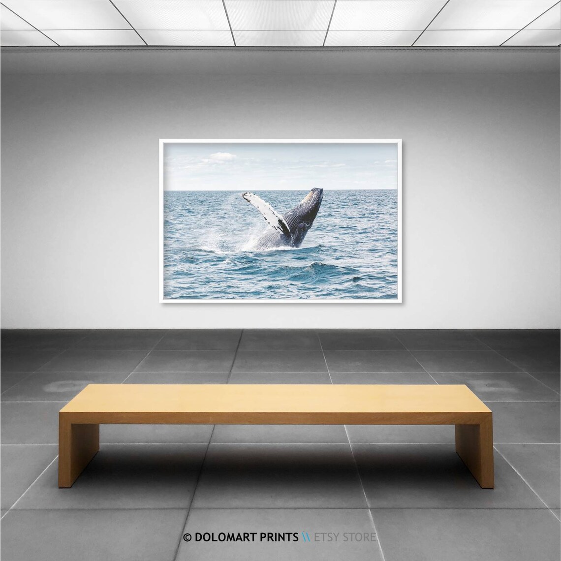Whale Coastal Style Art Print, Beach House Decor - Image 2