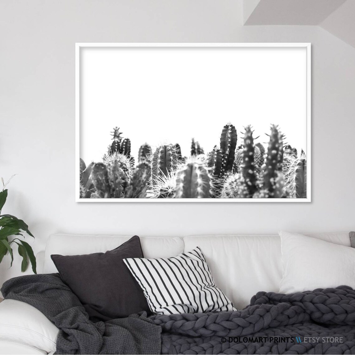 Black And White Cactus Print, Farmhouse Wall Decor - Image 2