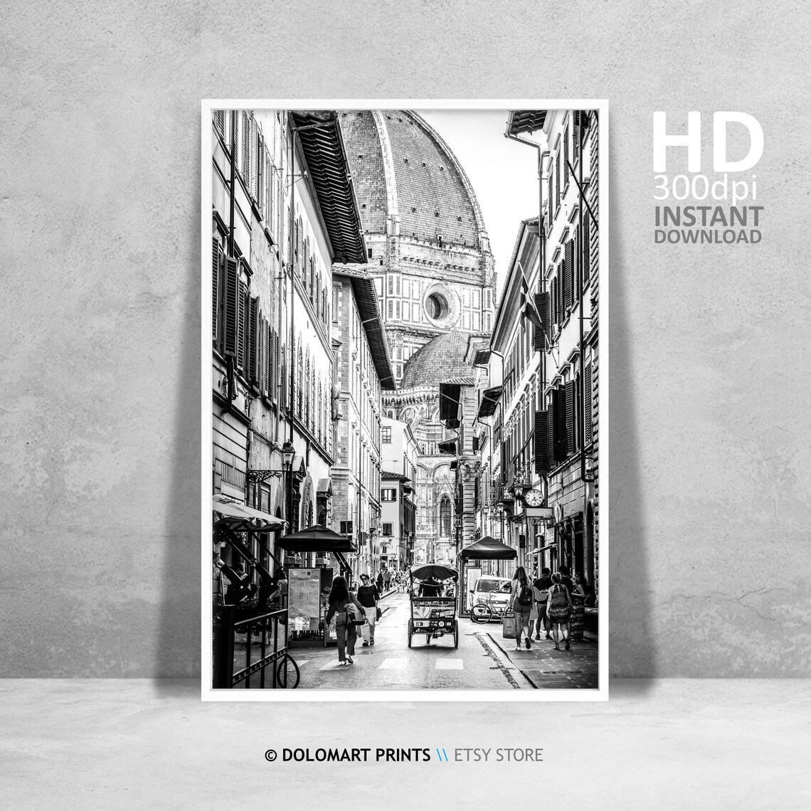 Black and White Florence Architecture Art Print Set