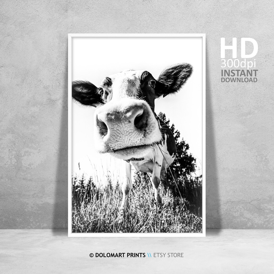 Modern Farmhouse Cow Print Nursery Art Print