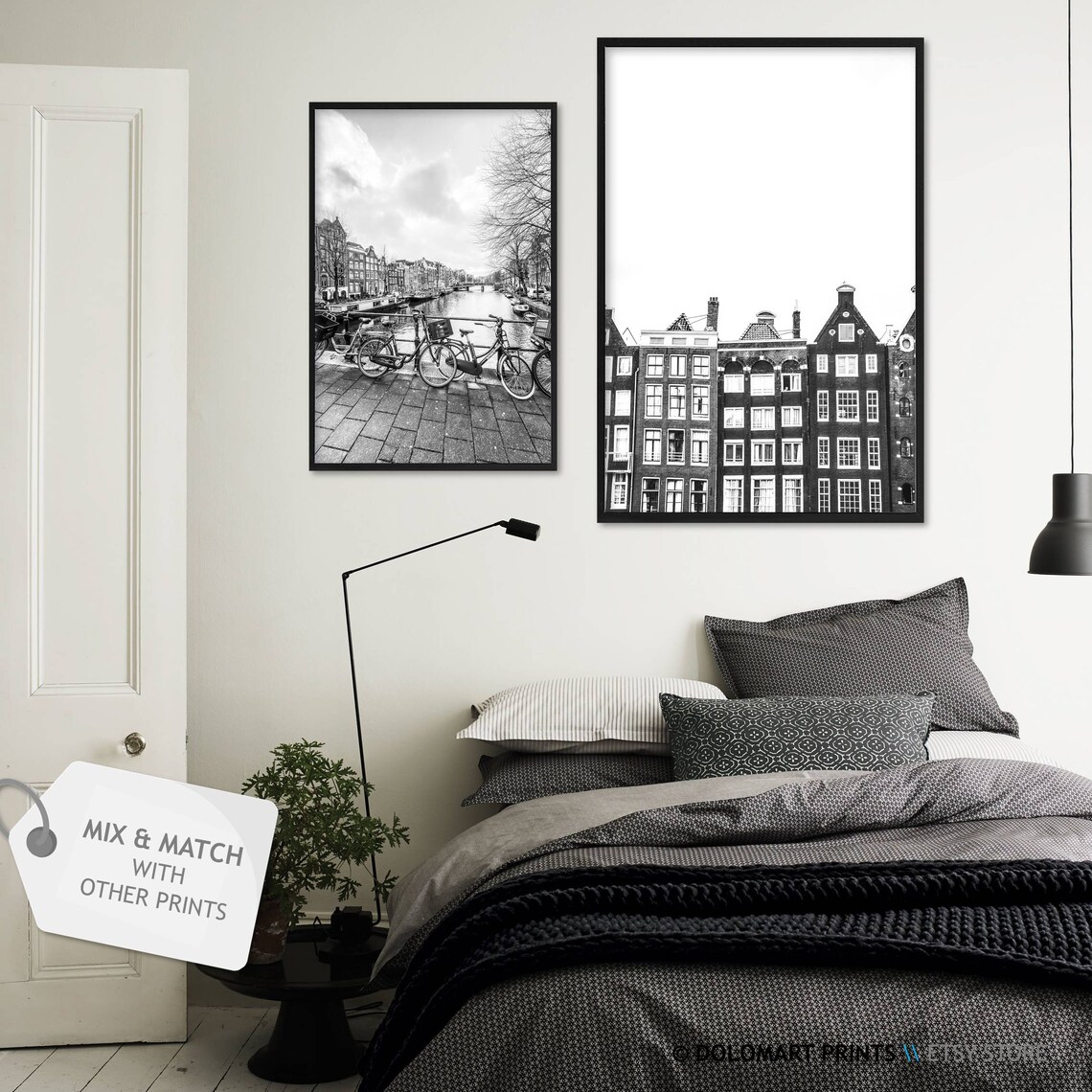 Amsterdam Architecture Travel Poster, Black And White - Image 2