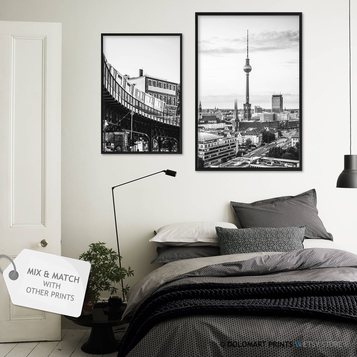 Berlin Architecture Travel Poster, Black And White - Image 2