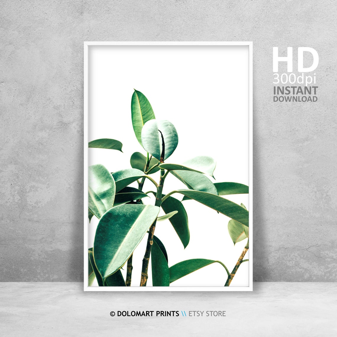 Botanical Wall Art Tropical Prints Botanical Home Decor Green Leaf Poster Green Leaf Plant Decor Minimal Green Leaf Print Green Decor