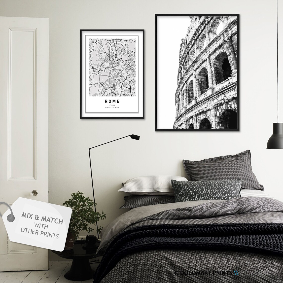 Rome Italy Travel Poster, Modern Map Art Print - Image 2