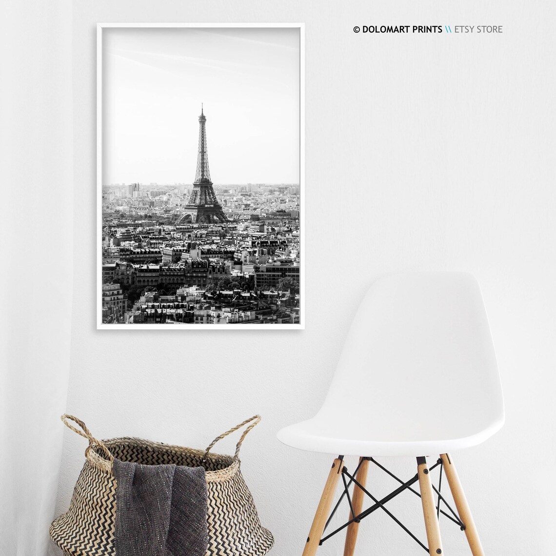 Paris Eiffel Tower Black and White Travel Poster - Image 3