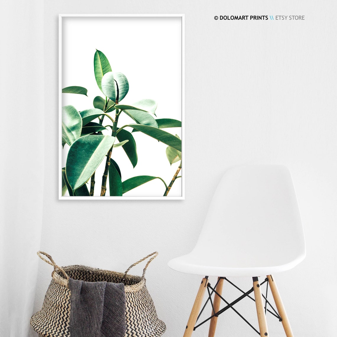 Botanical Wall Art Tropical Prints Botanical Home Decor Green Leaf Poster Green Leaf Plant Decor Minimal Green Leaf Print Green Decor - Image 3