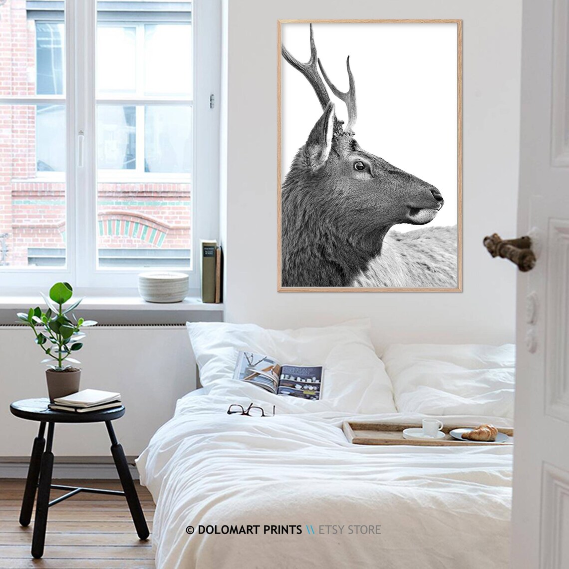 Deer Wall Art Print, Scandinavian Forest Decor - Image 4