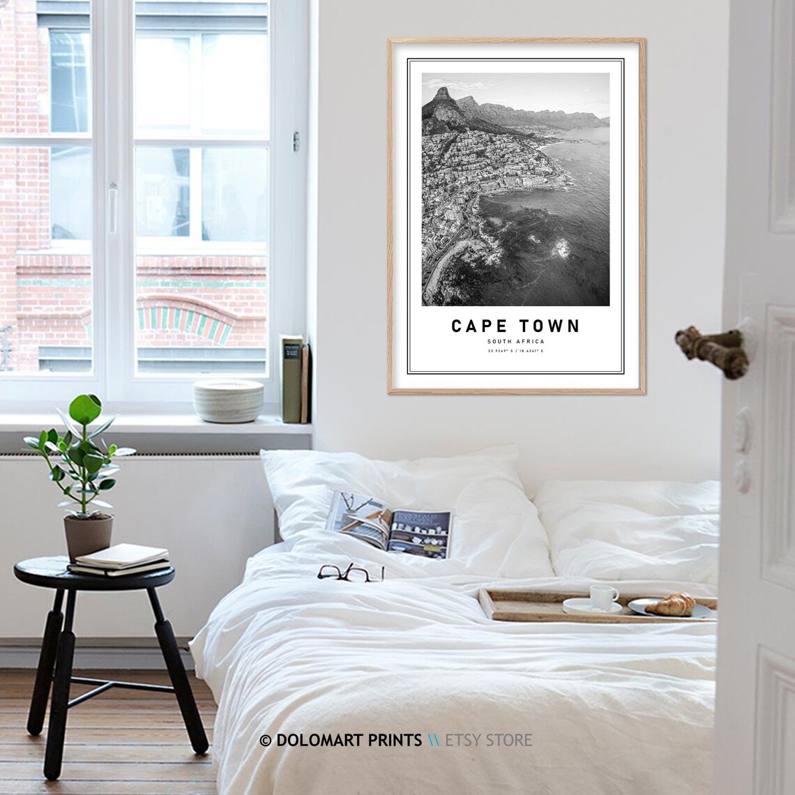 Cape Town Black and White Travel Poster, Coordinates - Image 4