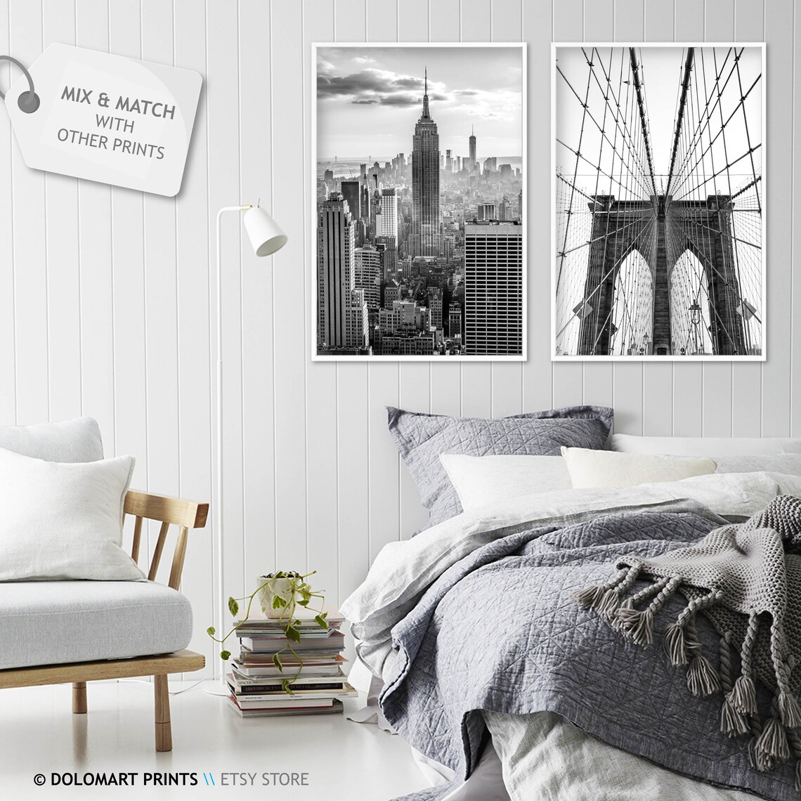 Brooklyn Bridge Black And White Architecture Print - Image 2