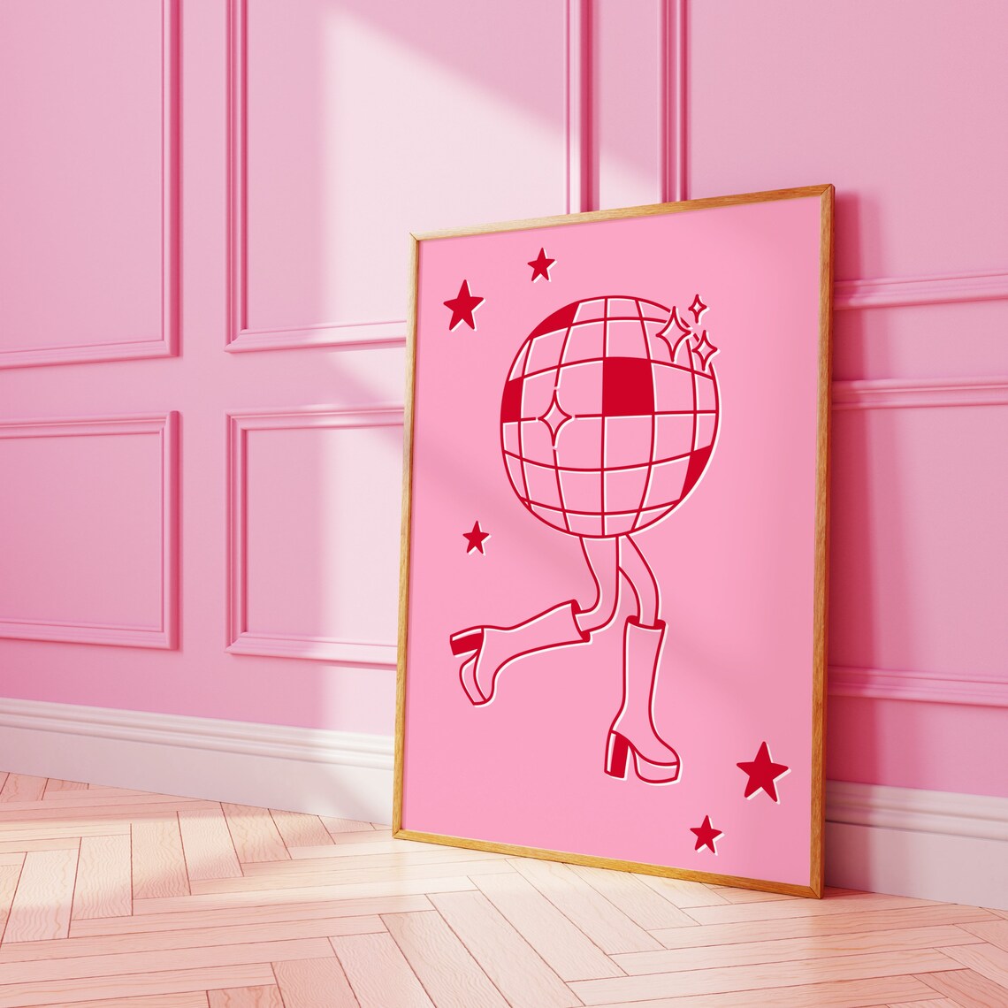 Disco Ball Gogo Boots Poster, Retro Party Decor