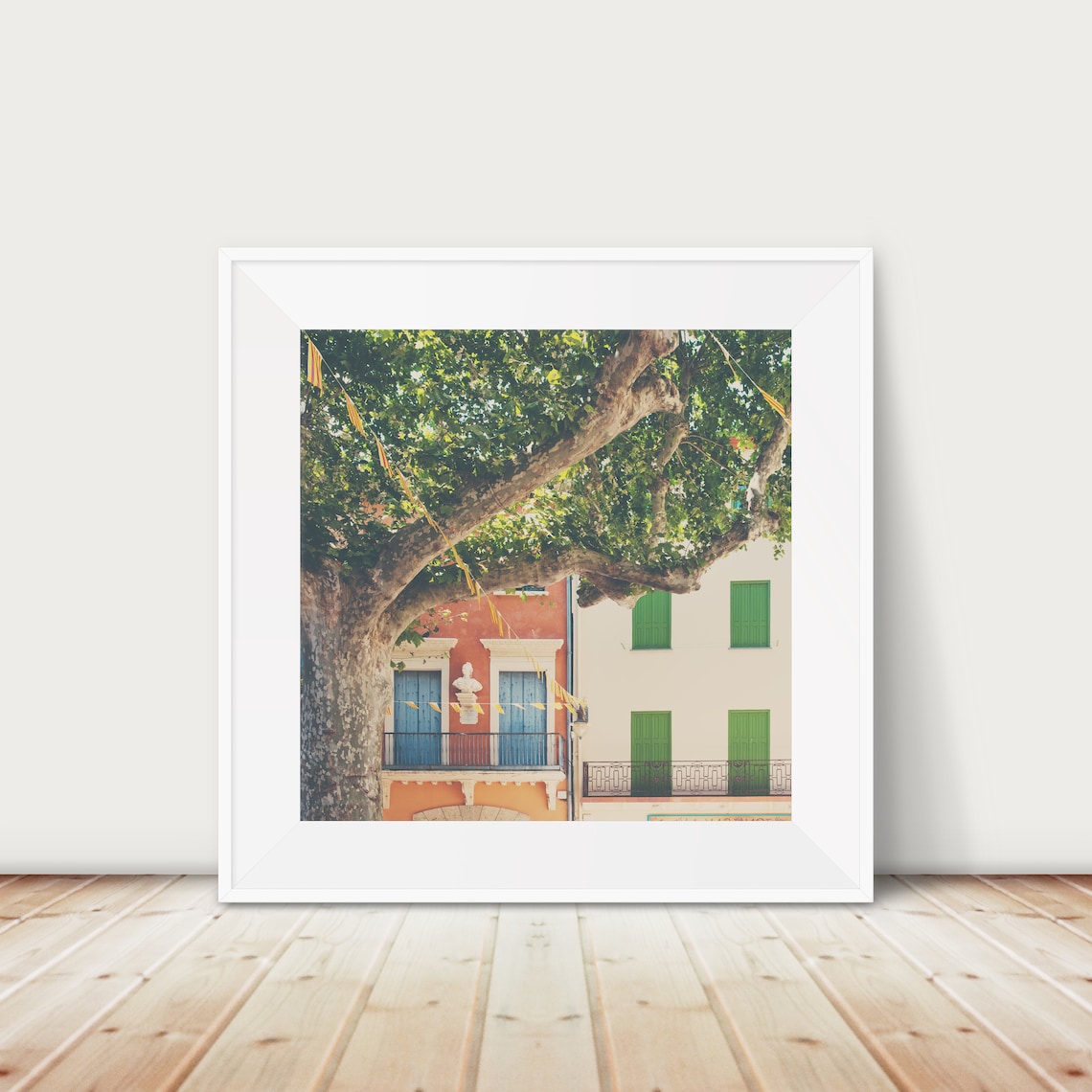 Collioure France Plane Tree Colorful Facades Travel Photo Poster