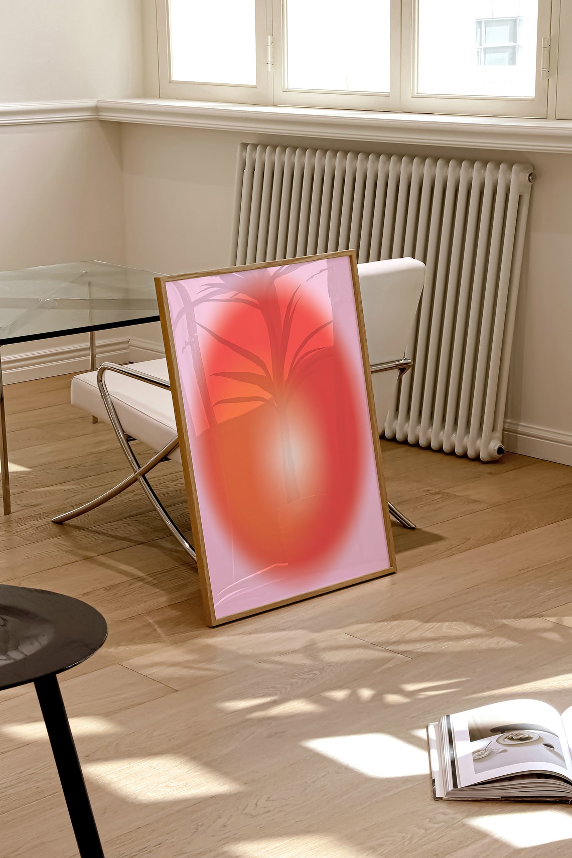 Red Pink Aura Gradient Abstract Modern Spiritual Wall Poster - Image 2
