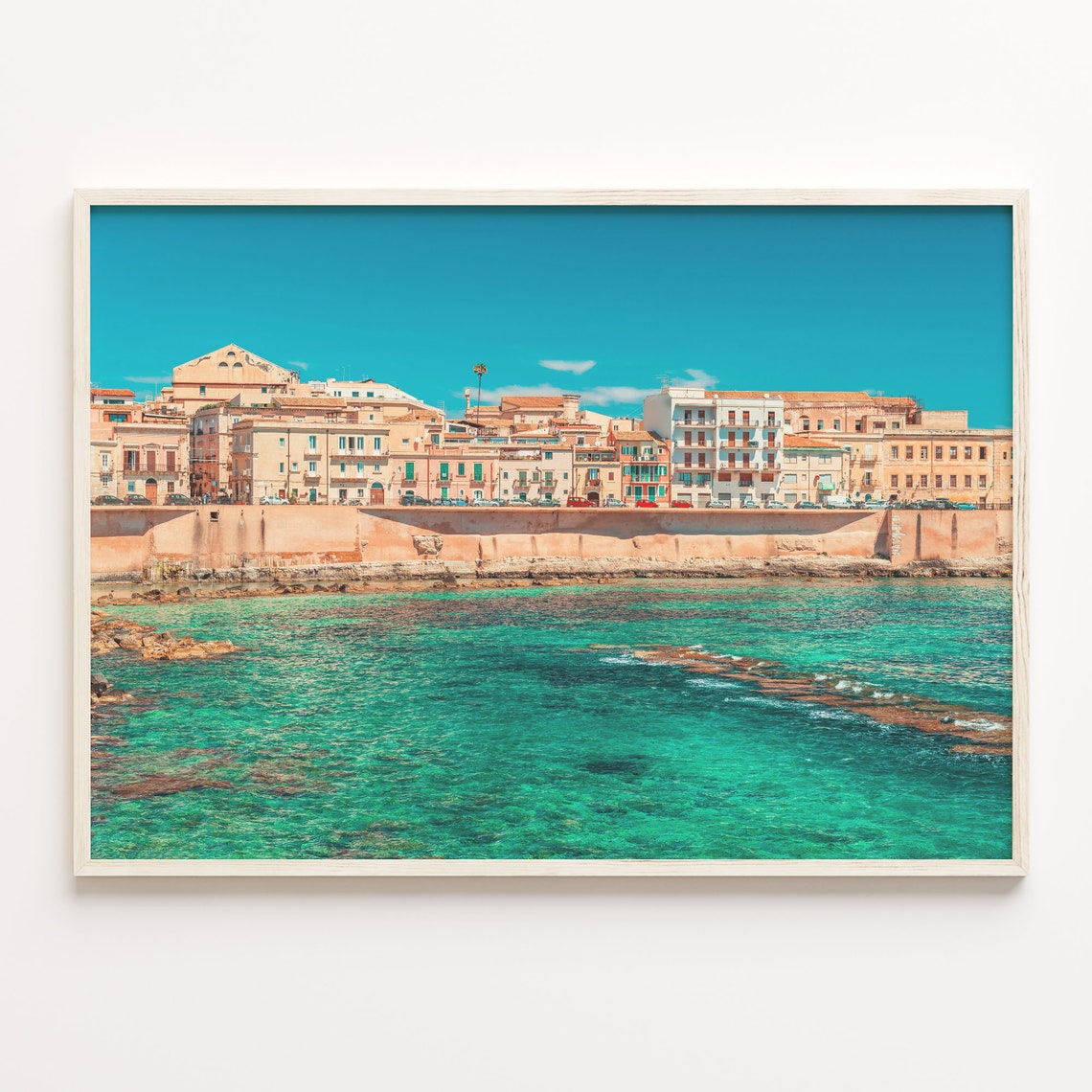Historic Mediterranean Coastal Town By Turquoise Sea Photo Poster