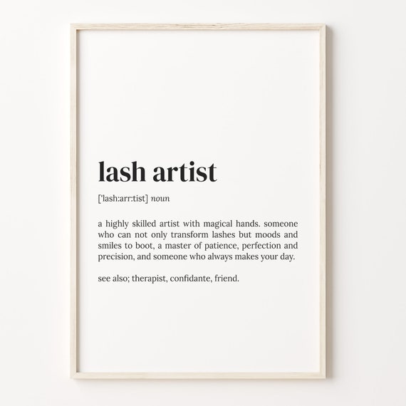 Lash Artist Definition Typography Quote Poster