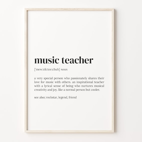 Music Teacher Definition Dictionary Poster, Funny Quote