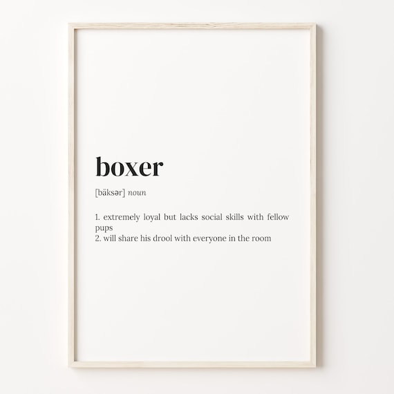 Boxer Dictionary Definition Funny Quote Poster for Dog Owners