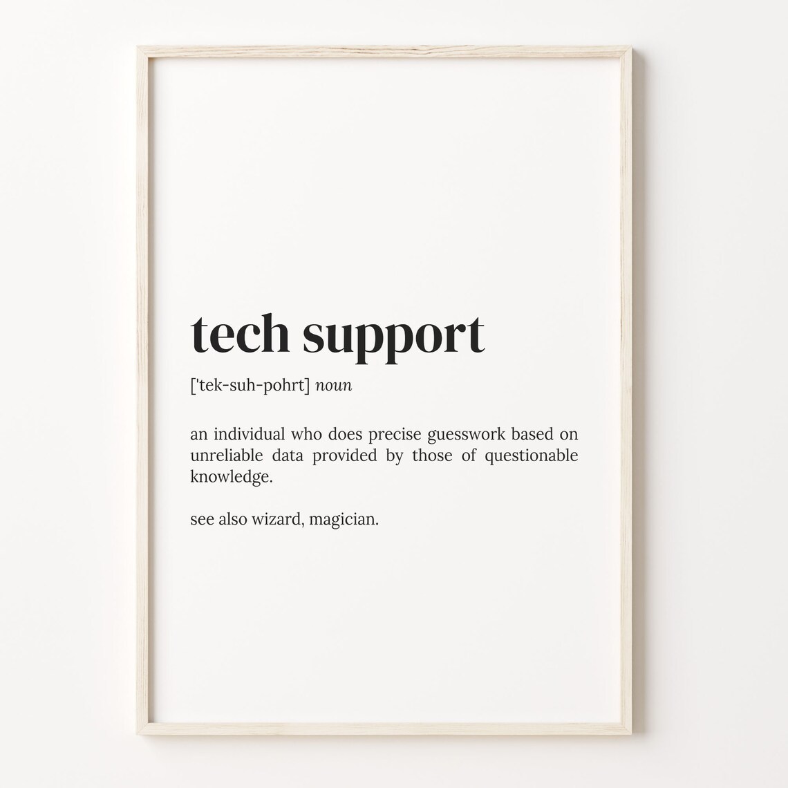 Tech Support Definition Quote Poster, Dictionary Style